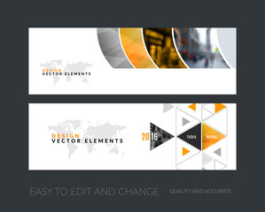 Vector set of modern horizontal website banners with colourful g