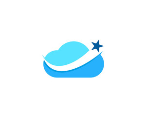 Cloud Star Icon Logo Design Element