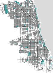 vector map of the city of Chicago, USA