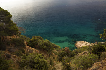 The beautiful rocky coast of the Mediterranean Sea in Spain
