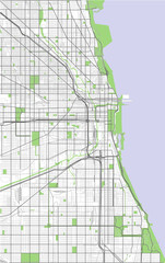 vector map of the city of Chicago, USA