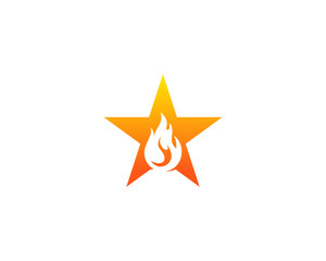 Fire Star Icon Logo Design Element