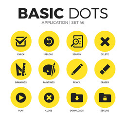 Application flat icons vector set