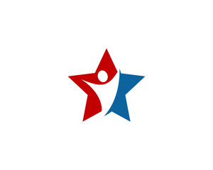People Star Icon Logo Design Element