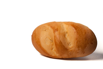 small bun loaf of bread isolated on white background