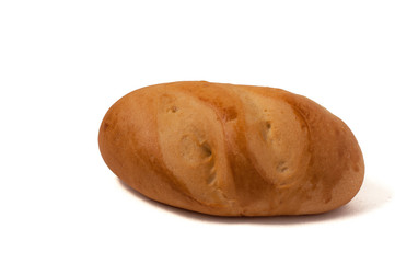 small bun loaf of bread isolated on white background