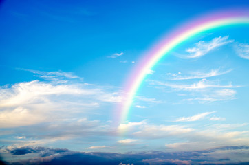 a blue sky rainbow background (clouds) .