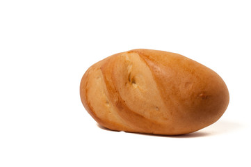 small bun loaf of bread isolated on white background