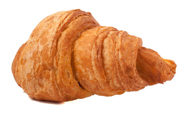 Fresh and tasty croissant over isolated white background
