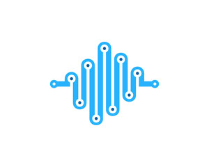Digital Wave Icon Logo Design Element
