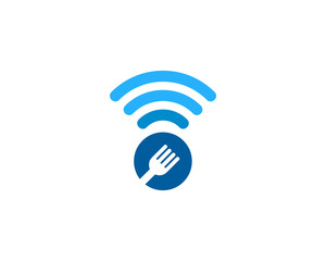 Wifi Food Icon Logo Design Element