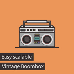 Fototapeta premium Vintage Boombox Flat Style Vector Icon. Easy Scalable.