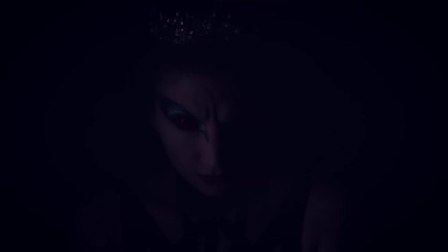 4K Halloween Horror Woman Appears Angry from darkness