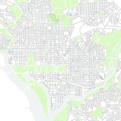 vector map of the city of Washington D.C., USA