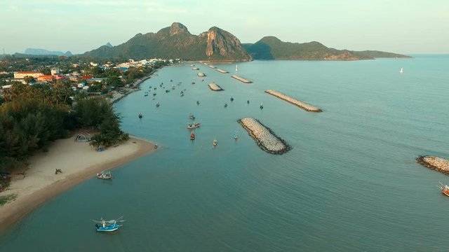 aerial view of klong wan prachuap khiri khan southren of thailand