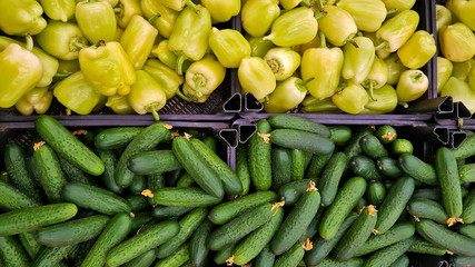 vegetables on the shelf