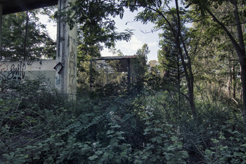 Fototapeta na wymiar Abandoned industrial interior