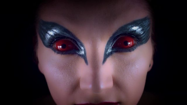 4K Halloween Horror Woman Appears Scary from Darkness