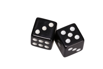 Two dice showing three and five