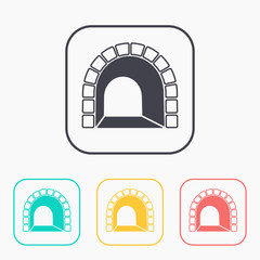 Fototapeta premium subway tunnel entrance sign vector hmi dashboard flat icon