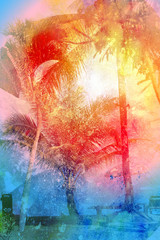 Obraz na płótnie Canvas Retro photo of palm trees