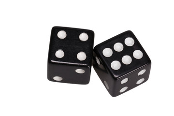 Two dice showing four and six