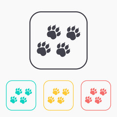 Animal paw traces vector flat icon