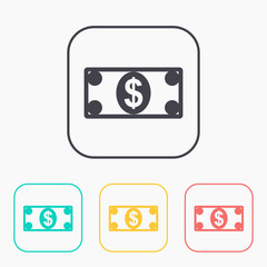 Cash paper money vector flat icon