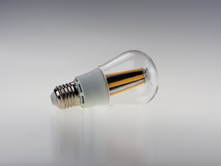 Led bulb on white background