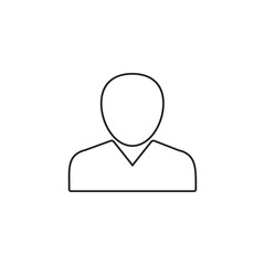 person line icon, user outline vector logo illustration, account linear pictogram isolated on white