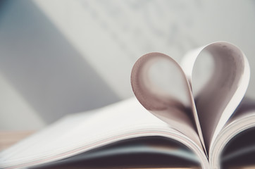 Pages of a book forming the shape of the heart. (love) ,velantine