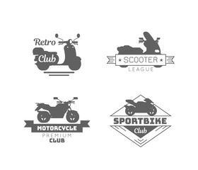 Black Motorcycle Logotypes Set