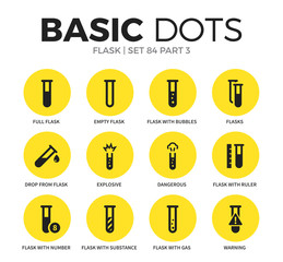 Flask flat icons vector set