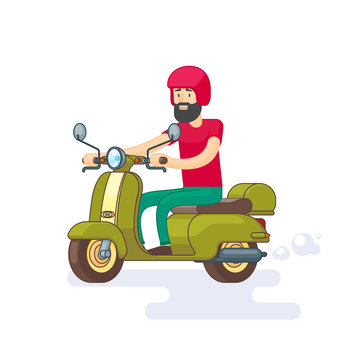 Colorful Moped Template