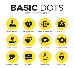 Love flat icons vector set
