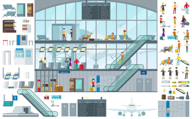 Flat Airport Infographic Template