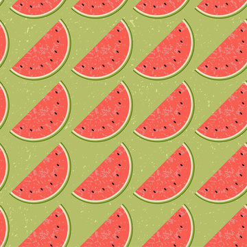 Seamless pattern fruit water melon, vector