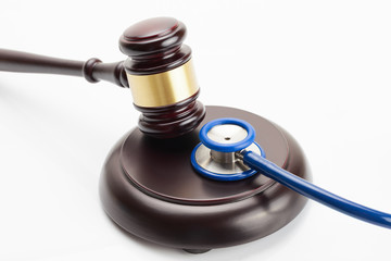 Judge gavel and stethoscope