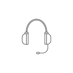 Customer support line icon, Call center outline vector logo illu