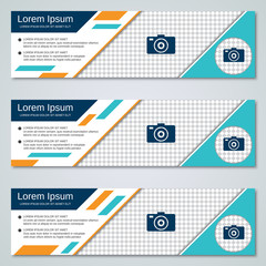 Abstract geometric banners vector templates collection