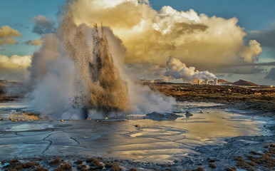 Mud Geysir in reykjavik, Iceland
