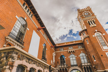 Beautiful old architecture building palace called Usina del Arte in La Boca district. Photo...