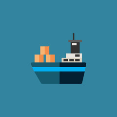 cargo ship vector icon
