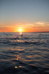 Beach at sunset, Marseille, France