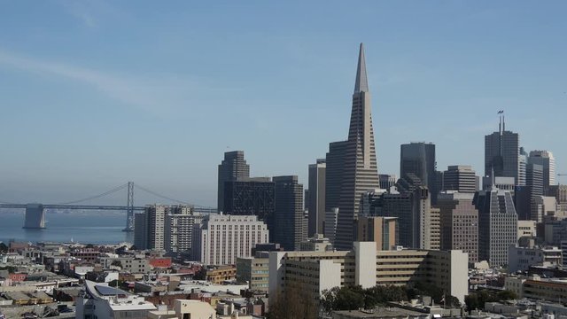 Russian Hill, Vallejo Street Steps Park San Francisco city skyline view