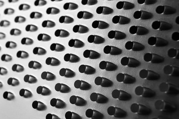 Closeup view of metal grater