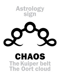 Astrology Alphabet: CHAOS (The Kuiper belt / The Oort cloud). Hieroglyphics character sign (original single symbol). - obrazy, fototapety, plakaty