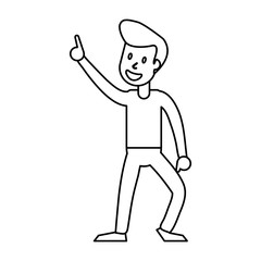 guy dance celebrate funny outline vector illustration eps 10