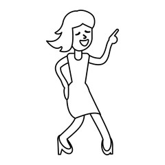 Fototapeta na wymiar woman celebration dance cheerful outline vector illustration eps 10
