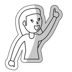 woman celebration dance cheerful outline vector illustration eps 10